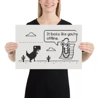 Clippy Chrome Dino poster