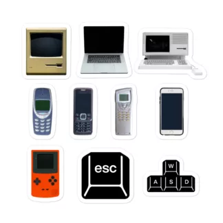 Old school tech stickers
