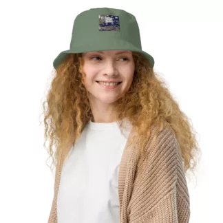 PC chat embroidered Organic bucket hat